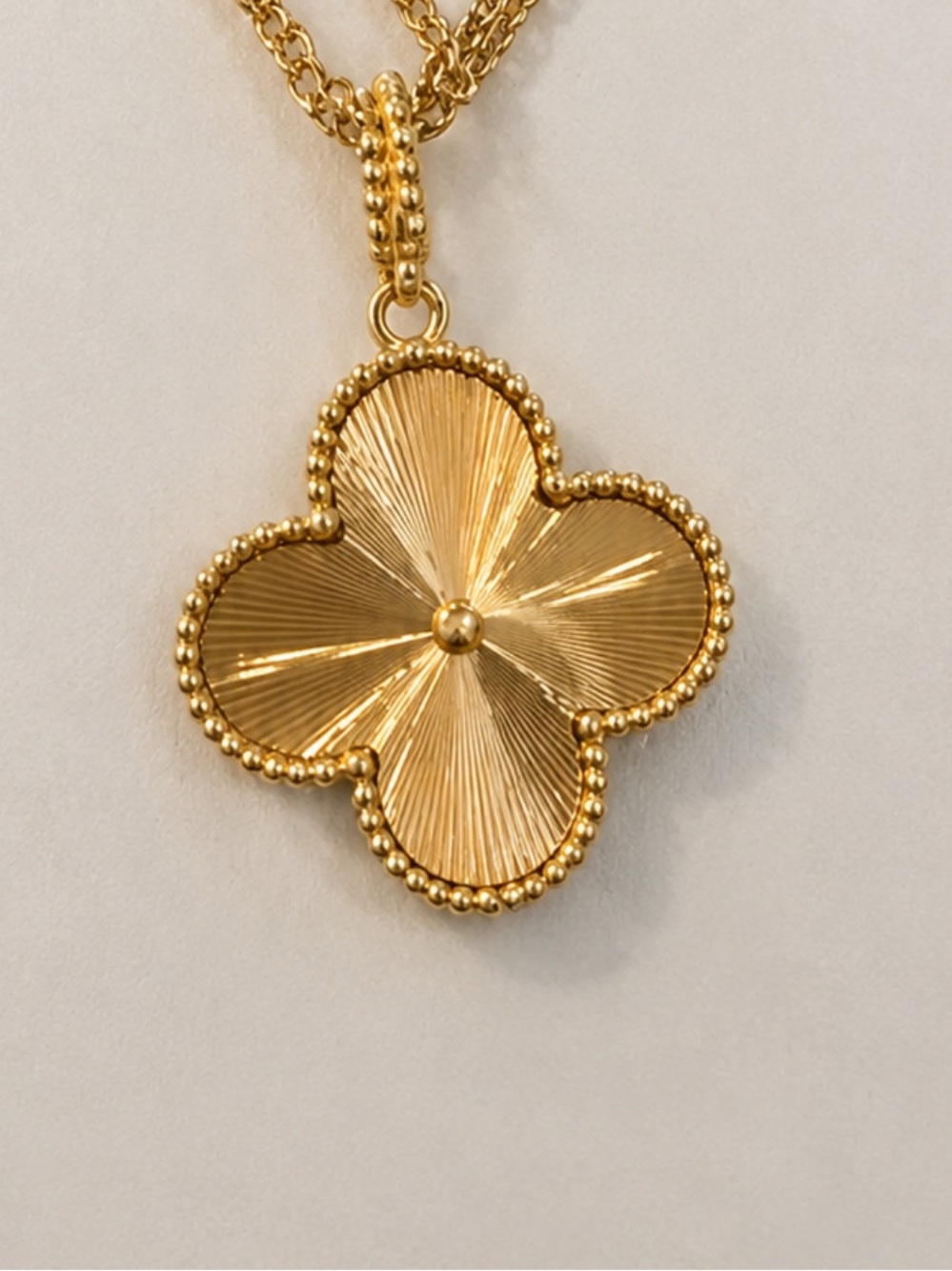 Gold Oversized Clover Short/ Long Necklace (4449)